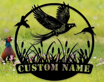 Custom Pheasant Metal Wall Sign, Pheasant Name Art, Decor For Room, Pheasant Metal Decor, Gifts for Farmer, Hunter Gift, 8-24 Inches