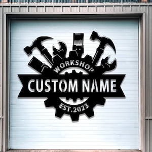 Personalized Workshop Metal Sign, Custom Workshop Metal Wall Decor, Workshop Wall Art, Workshop Wall Plate, Garage Decor, 8-24inch