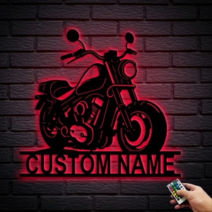 Custom Motorcycle Metal Sign: Personalized Garage Wall Art