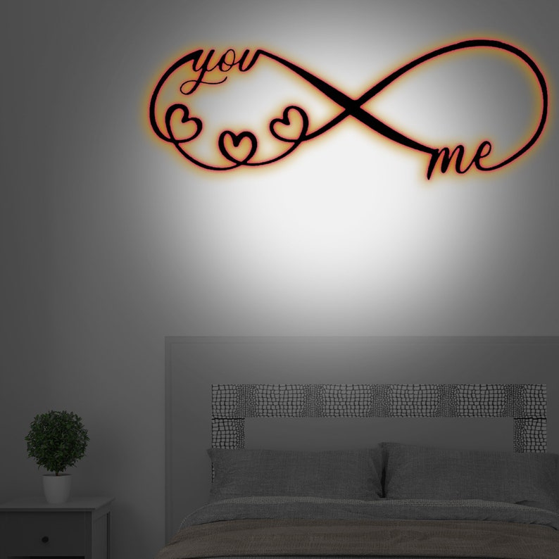 Personalized Infinity Metal Signs, Infinity Hearts Signs, Interior Wall