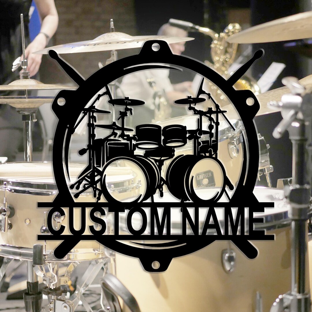 Drummer Sign Personalized Drummer Name Metal Sign: Music Room Decor (8-24 Inches) - Etsy