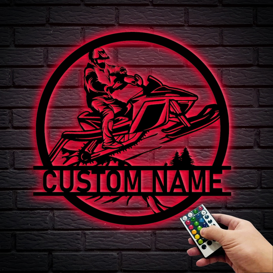 Custom Snowmobile Metal Wall Sign, Personalized Snowmobile Art, Custom