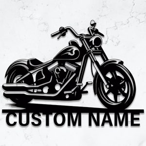 Custom Motorcycle Metal Wall Art: Personalized Biker Garage Decor