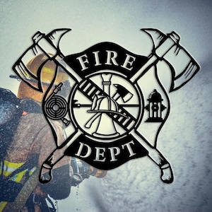 Custom Firefighter Metal Wall Sign, Personalized Firefighter Wall Decor, Firefighter Gifts, Custom Fire Department Decor, 8-24 Inches