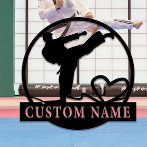 Personalized Taekwondo Metal Sign, Custom Taekwondo Metal Decor, Taekwondo Gift, Sport Sign, Taekwondo Wall Decor, Home Gifts, 8-24Inch