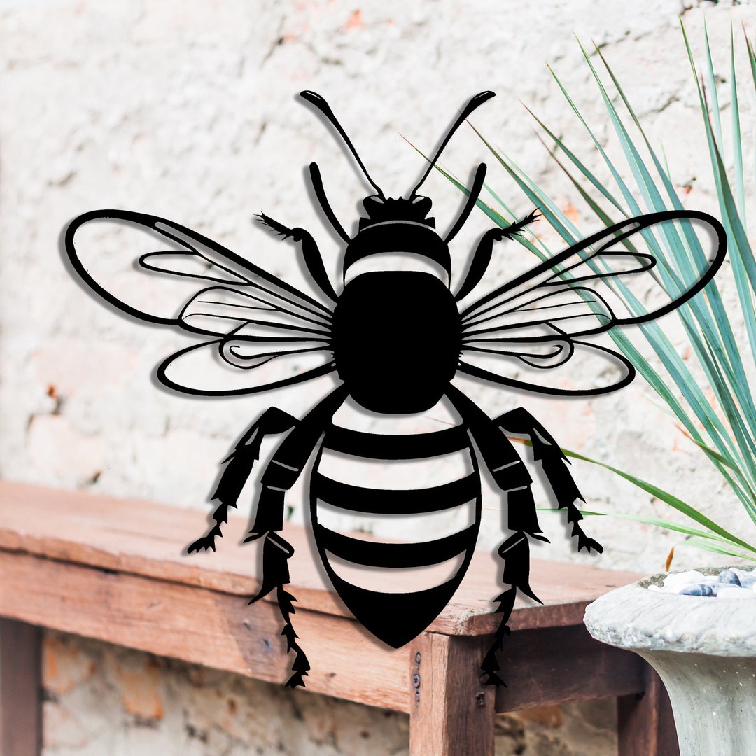 Custom Bee Metal Wall Art, Personalized Honey Bee Metal Wall Art, Bee
