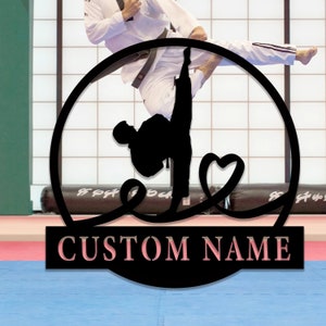 Personalized Taekwondo Metal Sign, Custom Taekwondo Metal Decor, Taekwondo Gift, Sport Sign, Taekwondo Wall Decor, Home Gifts, 8-24Inch