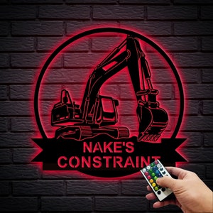 Custom Excavator Metal Wall Sign - Excavator Metal Wall Art - Backhoe Metal Decor - Business Gift - Man Cave - Father&#39;s Day Gift - 8-24 Inch