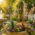 Metal Bluebell Flower Wind Chime Garden Stake, Rustic Yard Art, Outdoor Bell Lawn Decor product logo