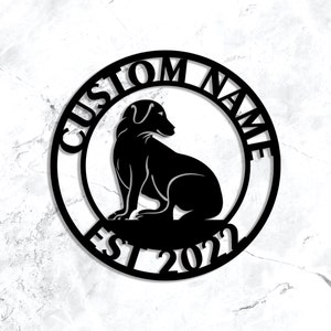 Custom Dog Metal Wall Art: Personalized Pet Name Sign, LED Lights