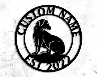 Custom Dog Metal Wall Art: Personalized Pet Name Sign, LED Lights