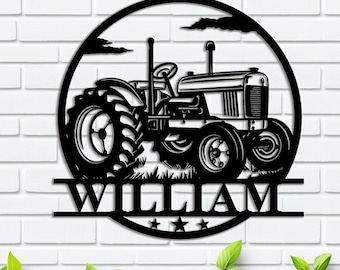 Custom Tractor Metal Wall Art: Personalized Farmhouse Decor