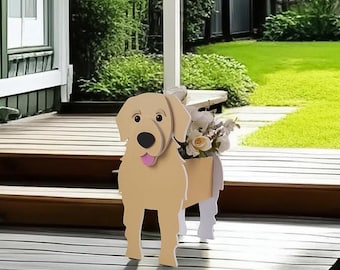 Handmade Golden Retriever Flower Pot: Unique Garden Art