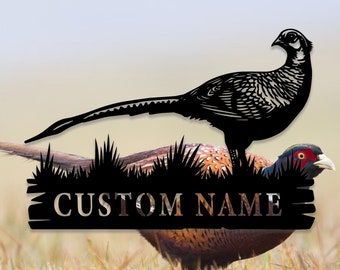 Custom Pheasant Metal Wall Sign, Pheasant Name Art, Decor For Room, Pheasant Metal Decor, Gifts for Farmer, Hunter Gift, 8-24 Inches