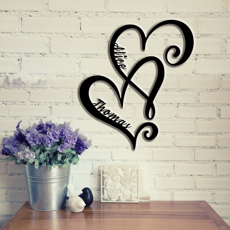 Infinity Heart Metal Wall Decor Art Eternal Love Infinity Etsy