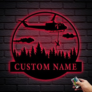 Helicopter Metal Sign, Personalized Helicopter Name Sign, Helicopter Decor, Helicopter Wall Art, Helicopter Home Decor, Pilot Gift, 8-24Inch