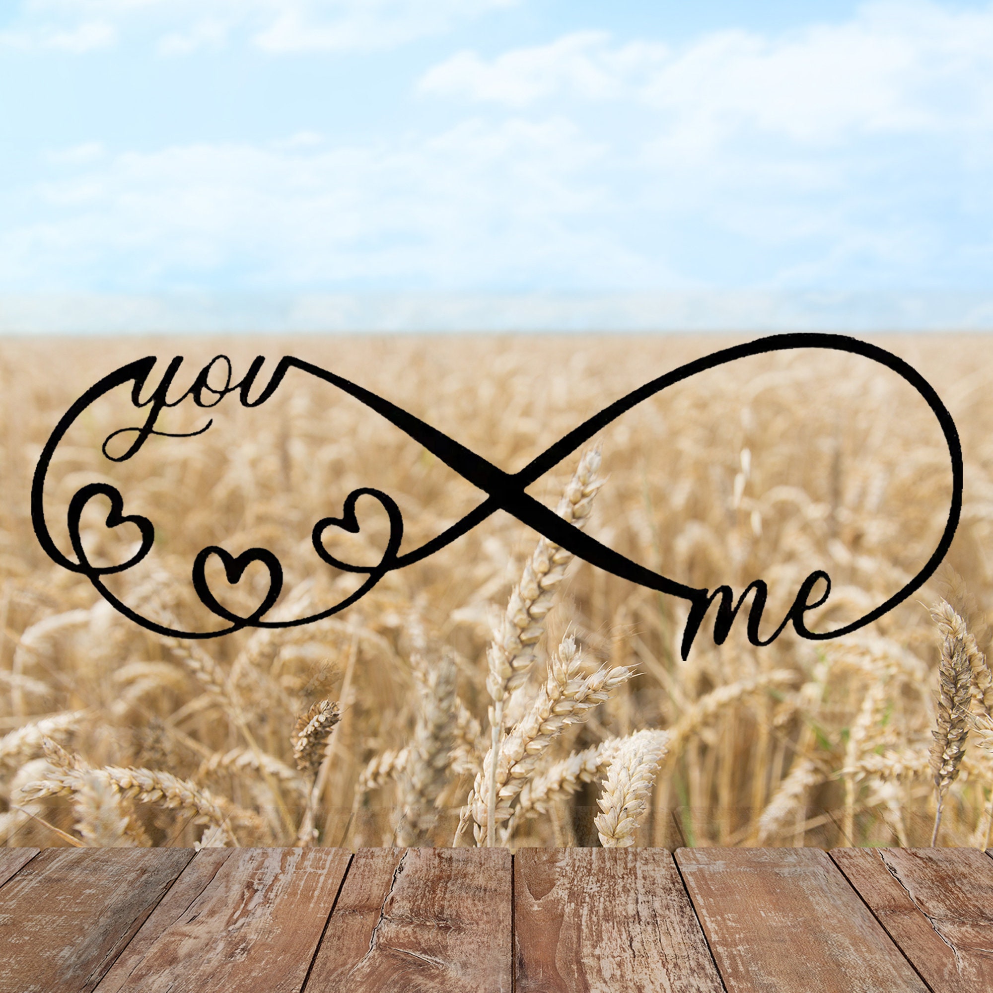 Personalized Infinity Metal Signs, Infinity Hearts Signs, Interior Wall