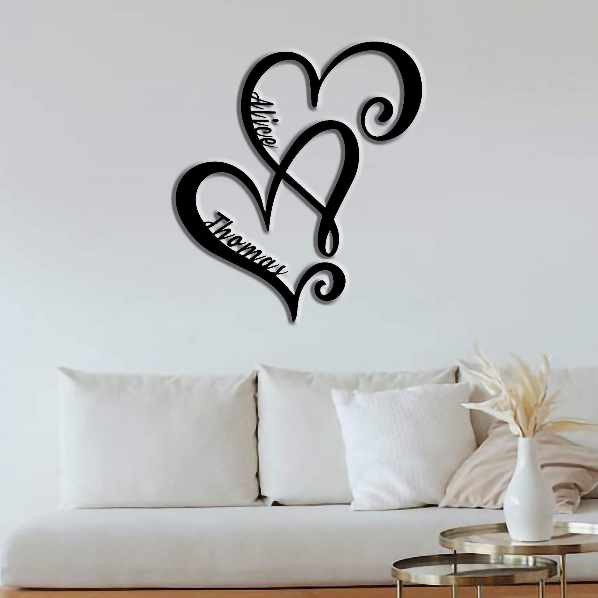 Infinity Heart Metal Wall Decor Art Eternal Love Infinity Etsy