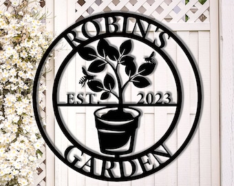 Personalized Garden Signs,Metal Garden Signs,Custom Garden Signs,Outdoor Personalized Garden Signs,Metal Yard Decor,Gift for Gardener