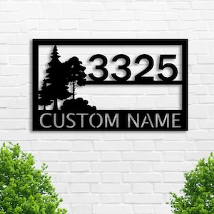 Custom Address Metal Sign- Individual House Numbers Wall Decor- Modern Address Numbers Logo- Housewarming Gift - 8 to 24 inch