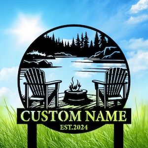 Custom Metal Campfire Stake Sign: Personalized Outdoor Decor