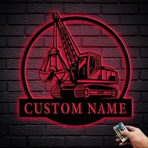Custom Excavator Metal Wall Sign - Excavator Metal Wall Art - Backhoe Metal Decor - Business Gift - Man Cave - Father&#39;s Day Gift - 8-24 Inch