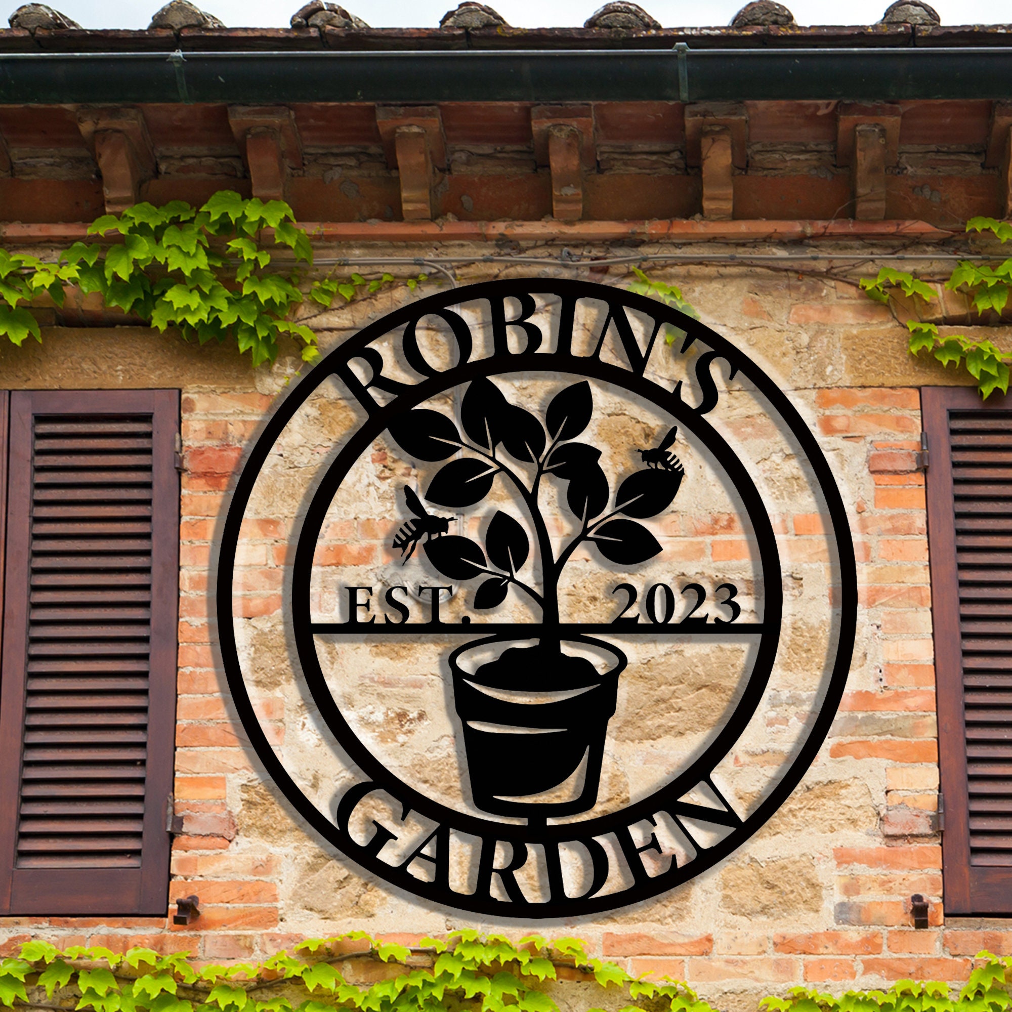Personalized Metal Garden Sign: Custom Outdoor Yard Decor - Etsy