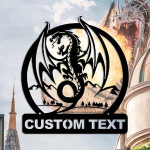 Custom Dragon Metal Sign: Personalized Name Wall Art