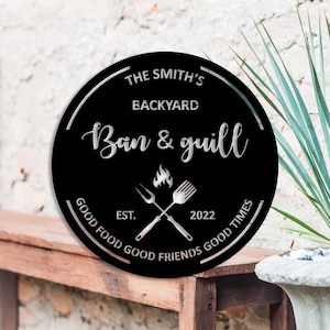 BBQ Grill Sign, Metal Wall Art, Grill Schild Decor, BBQ Metal Sign, Grill Decor, father&#39;s BBQ, Smoker Grilling Gift, Gift For Him, 8-24 Inch