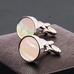 Personalized Sliver cufflink,Classic cufflinks,Engravable Initials/Letter on Back,Best Gift for Men,Dad Gift & Anniversary Gift,Wedding Gift