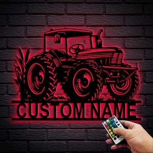 Custom Tractor Metal Wall Sign, Tractor Name Art, Decor For Room, Tractor Metal Decor, Gifts for Farmer, Custom Antique Tractor, 8-24 Inch