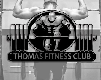 "Custom Powerhebering Metallschild, personalisierte Fitness-Metallwandkunst, Fitnessstudio-Namensschilder, Fitness-Wohnkultur"" Gym Decor, Geschenke für Ihn, 8-24 Zoll."