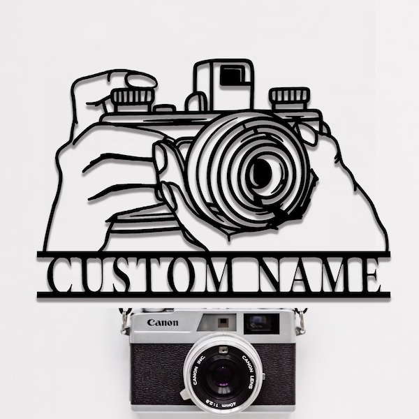Custom Camera Metal Wall Art, Camera Metal Sign, Camera Metal Wall Decor, Photographer Sign, Photo Studio Decor, Birthday Gift, 8-24 Inch