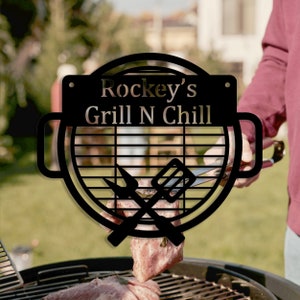 Custom Grill Metal Sign, Metal Campfire Sign, Camper Decor, Custom Grilling Sign, Family BBQ Metal Sign, Camping Gifts, 8-24 Inches