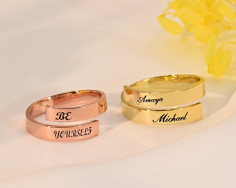 Double Name Ring, Personalize Two Names Ring, Dainty Ring, Kids Name Ring, Gift For Mom, Bridesmaid Gifts, Gift For Her, Best Friend Gift