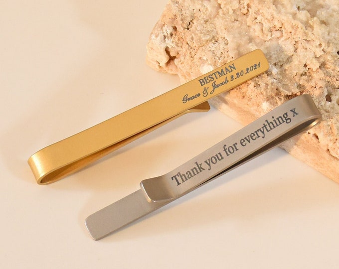Custom Handwritten Tie Clips, Hand Engraved Tie Clips, Best Man Tie Clips, Commemorative Signature Tie Clips, Wedding Gifts, Gifts for Dad