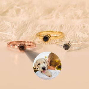 Fotoprojektionsring, Versprechensring, 925 Sterlingsilberringe, Hochzeitsgeschenk, Weihnachtsgeschenk, trendiges Geschenk für den besten Freund