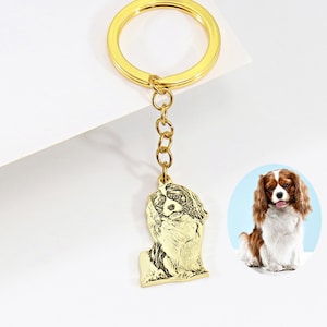 Custom Pet Photo Keychain, Dog Picture Keyring, Pet Portrait Keychain, Pet Dog Memorial Keyring, Engraved Photo Keychain, Gift for Pet Lover