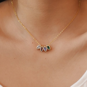 Gold Birthstone Necklace, Family Birthstone Necklace, Personalized Gifts, Mothers Necklace, Family Necklace For Grandmother's, Gifts for Her