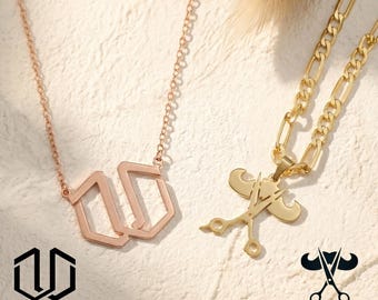 Aangepast logo ketting, logo ketting bedel, gepersonaliseerd gesneden elke logo ketting, bedrijfslogo geschenken, bruiloft logo ketting, tekening ketting
