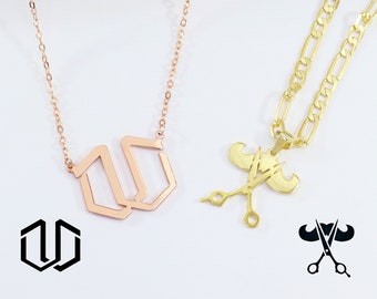 Aangepaste logo ketting, logo ketting charme, gepersonaliseerde gesneden elke logo ketting, bedrijfslogo geschenken, bruiloft logo ketting, tekening ketting