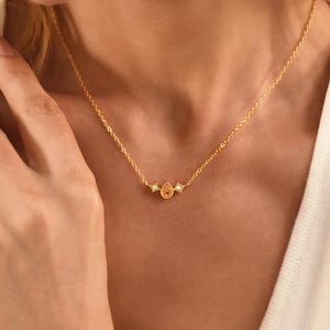 Custom Birthstone Necklace, Tiny Diamond Necklace, Anniversary Gift, Personalized Birthstone Pendant for Mom,Grandma Gift,Birthstone Jewelry