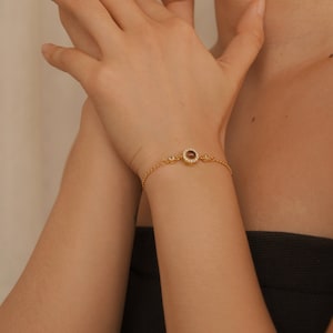 Custom Photo Projection Bracelet with Birthstone, Photo Memorial Bracelet, Bubble Bracelet, Picture Inside Bracelet, Best Friend Gift 画像 3