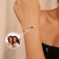 Custom Photo Projection Bracelet with Birthstone, Photo Memorial Bracelet, Bubble Bracelet, Picture Inside Bracelet, Best Friend Gift
