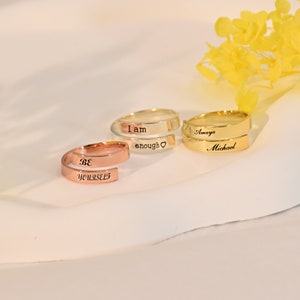 Double Name Ring, Personalize Two Names Ring, Dainty Ring, Kids Name Ring, Gift For Mom, Bridesmaid Gifts, Gift For Her, Best Friend Gift image 2