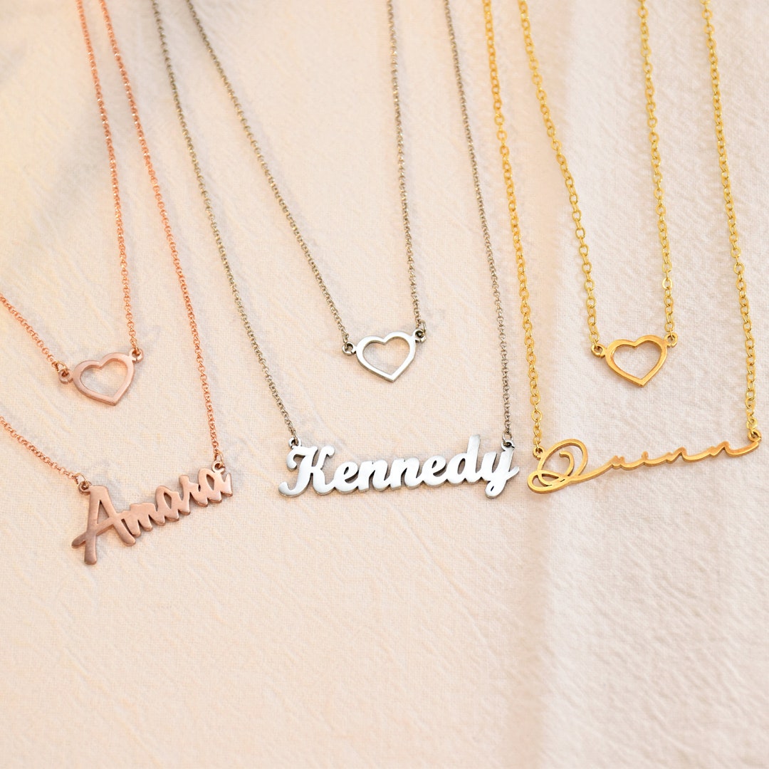 Double Layered Name Necklace, Double Chain Name Necklace, Dainty Names