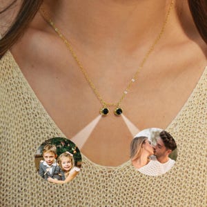 Personalized Projection Necklace, Custom Photo Necklace, Custom Memorial Picture Jewelry, Gift for Her, Christmas Gift, Birthday Gift
