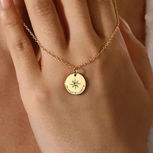 Compass Necklace, Personalized Graduation Necklace, Custom Coordinate Necklace, North star Graduation Gift, Travel Necklace,Gift for Her