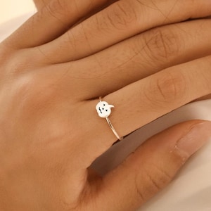 Tiny Pumpkin Ring, 18k Gold Filled Dainty Pumpkin Ring, Spooky Pumpkin Ring, Fall Halloween Jewelry, Stacking Halloween Ring, Gift for Her