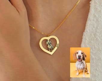 Custom Pet Portrait Necklace, Dog Engraved Necklace, Dog Memorial Necklace, Cat Necklace, Pet Photo Gift,Gift for Pet,Pet Loss Memorial Gift